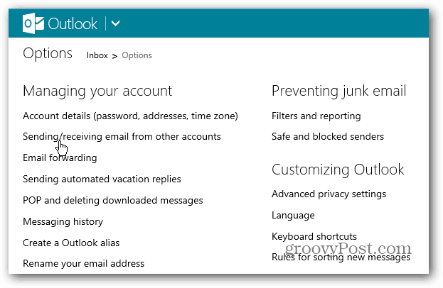 Sfat Outlook.com: Setați-vă contul de e-mail implicit
