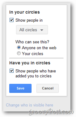 google + profil cerc cerc display
