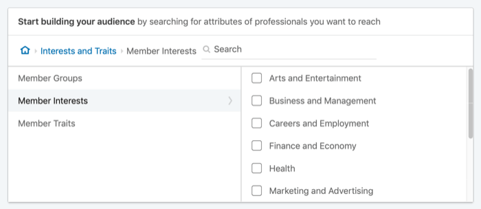 vizați anunțurile LinkedIn în funcție de interesele membrilor