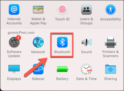 Deschiderea meniului de setări Bluetooth pe Mac