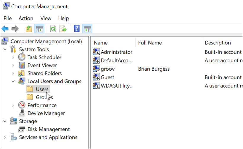 gestionarea computerului Windows 11