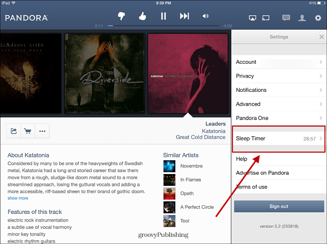 Pandora adaugă funcția Sleep Timer pentru iPad