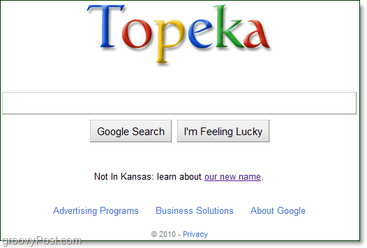 google cu noul logo topeka de pe pagina lor de pornire