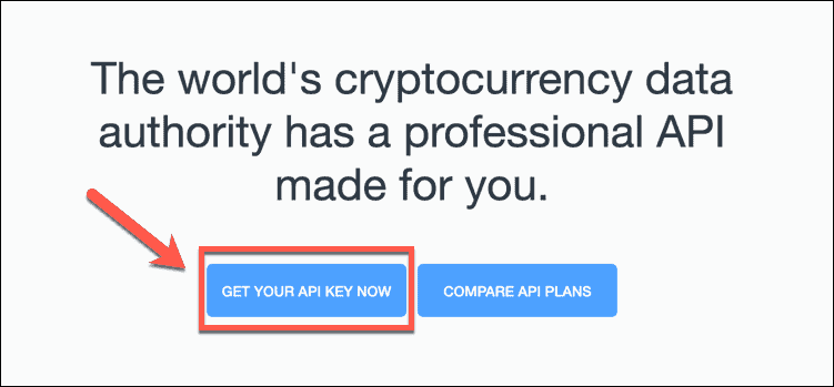 coinmarketcap obține cheia API