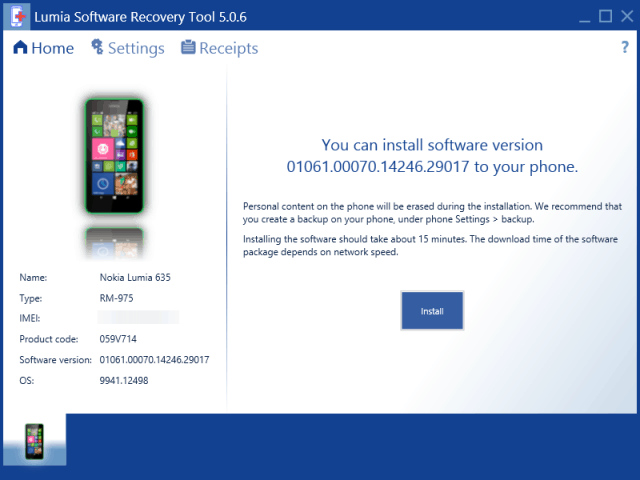 Lumia Recovery Tool Windows 10 pentru telefoane