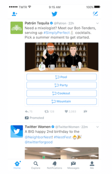 Twitter a lansat carduri de mesaje directe noi, personalizabile.
