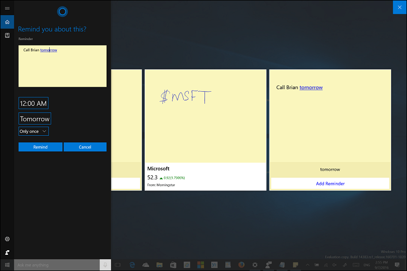 Sfat pentru actualizarea aniversară a Windows 10: utilizați cernerea cu Sticky Notes și Cortana