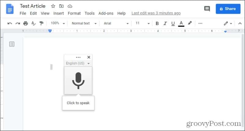 microfon vocal Google Docs