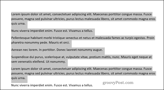 Evidențierea textului în Word