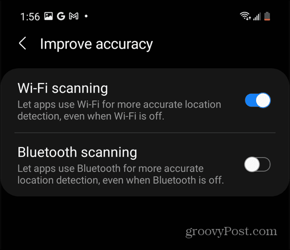 Android Samsung Wi-Fi Scanare Calibrați google maps