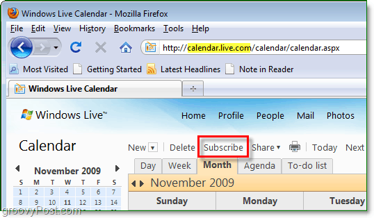 abonați-vă în Windows Live Calendar la Google sau un alt calendar