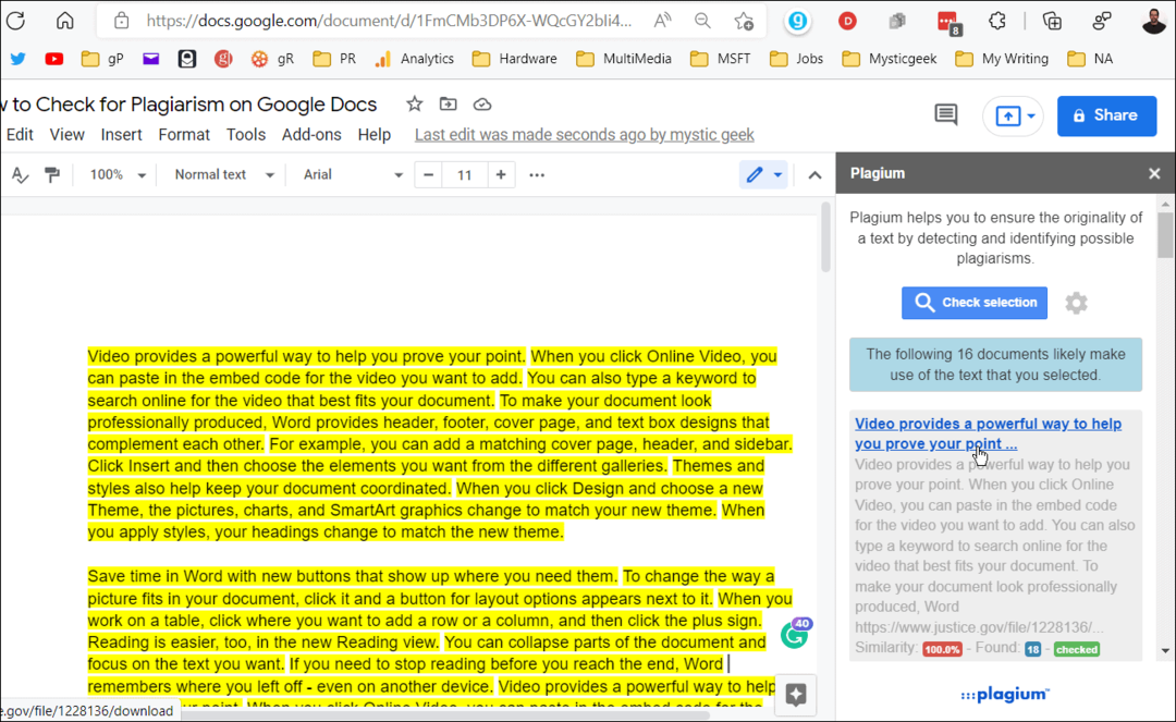 Cum să verificați dacă există plagiat în Google Docs