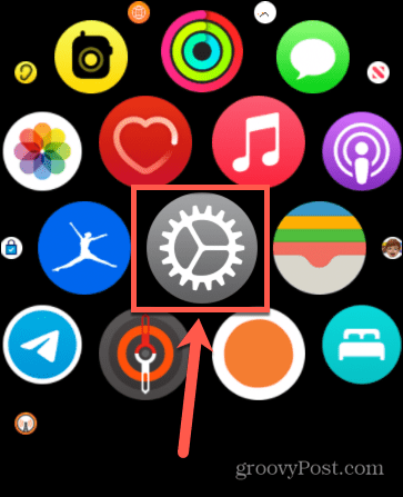 aplicația de setări Apple Watch