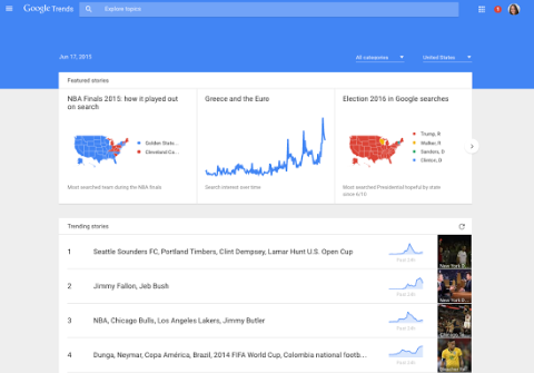 Google Trends Obține o reproiectare