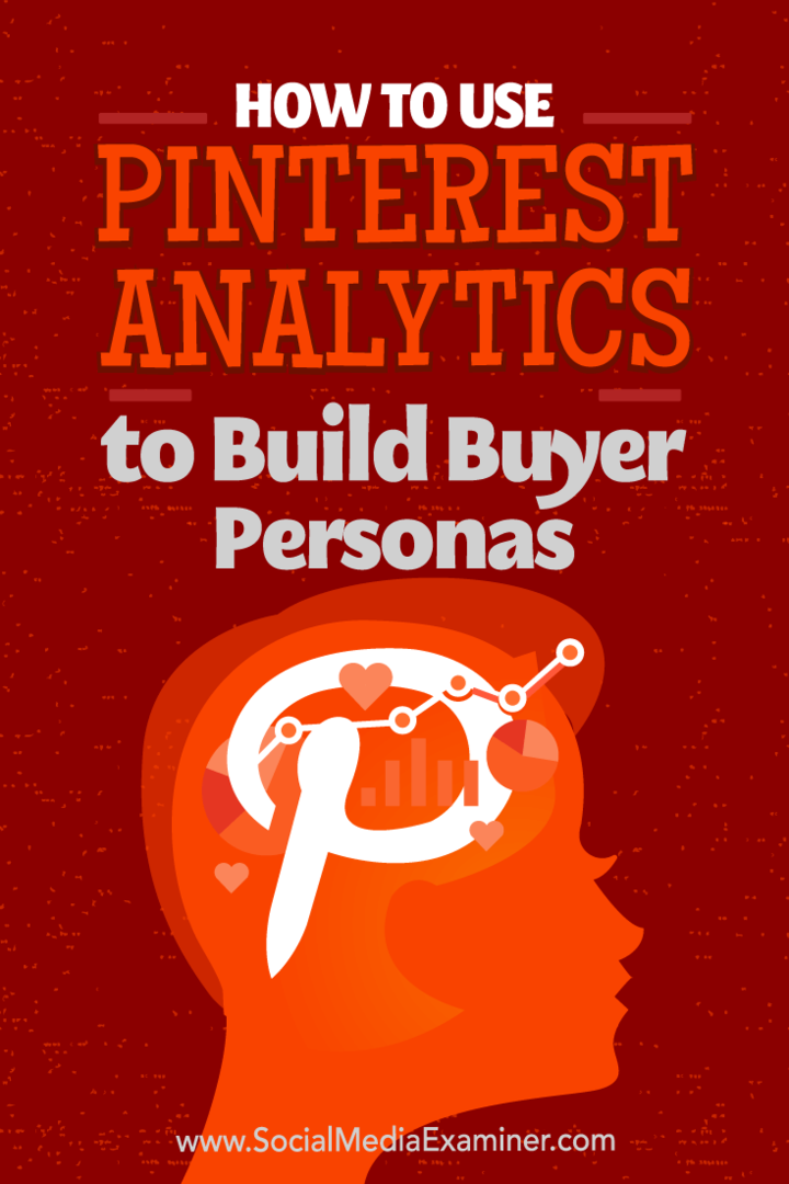 Cum se folosește Pinterest Analytics pentru a construi Personas Buyer de Ana Gotter pe Social Media Examiner.