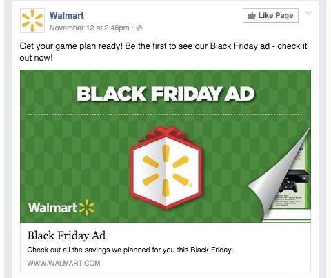 actualizare facebook Walmart