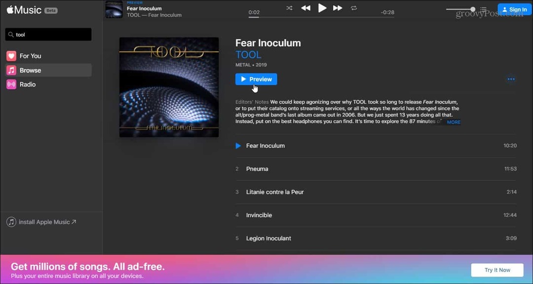 Apple lansează versiunea web pentru serviciul său de muzică Apple