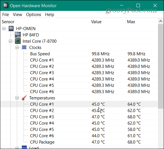 Verificați temperatura procesorului pe Windows 11