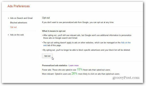 managerul preferințelor anunțurilor Google renunță la căutarea gmail