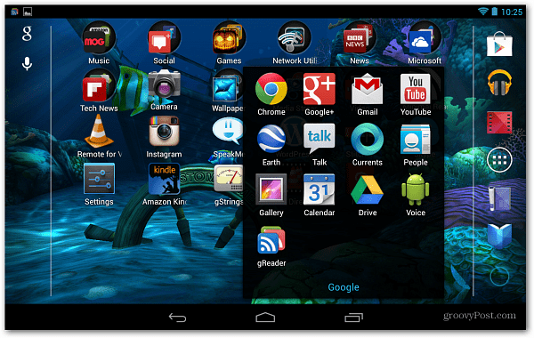 Ecran de pornire Android Nexus 7