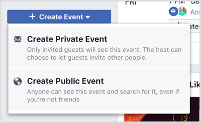 Creați opțiuni din lista derulantă Evenimente pe pagina Evenimente Facebook
