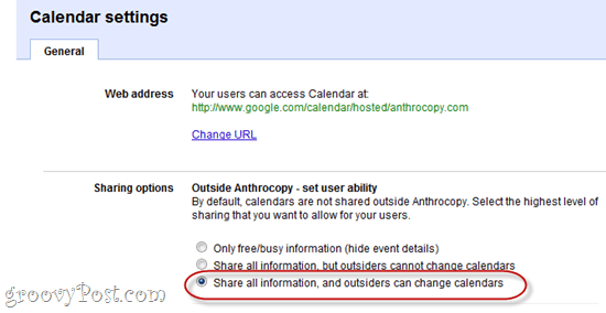 Afișați adresa URL adresă privată Calendar Google Apps