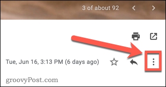 Pictograma meniului cu trei puncte din Gmail