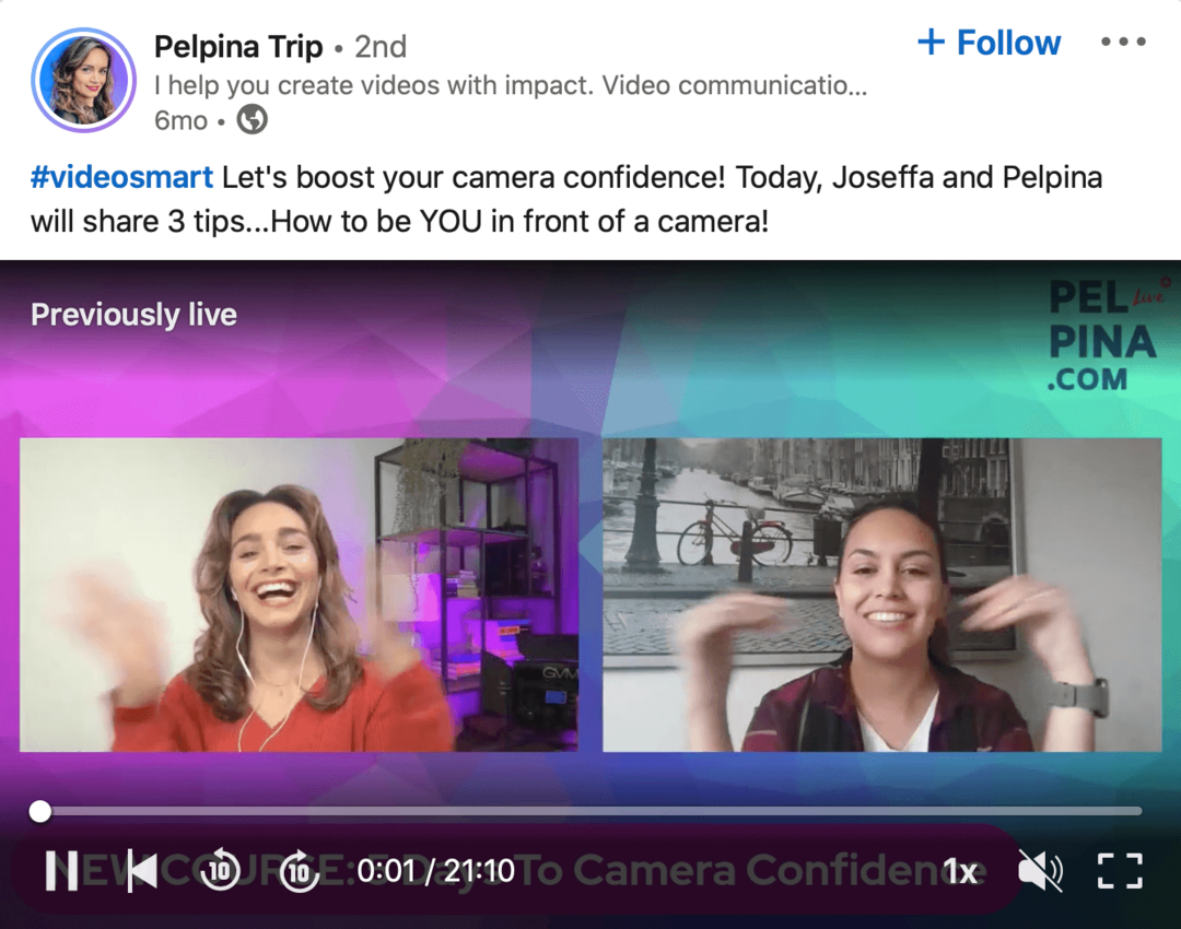 imagine cu videoclipul LinkedIn de la Pelpina Trip
