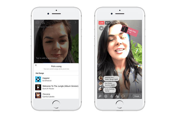 Facebook testează Lip Sync Live, o nouă funcție concepută pentru a permite utilizatorilor să aleagă o melodie populară și să se prefacă că o cântă pe o transmisie Facebook Live.