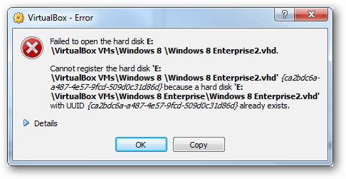 eroare virtualbox - nu a reușit să deschidă uuidul hard diskului