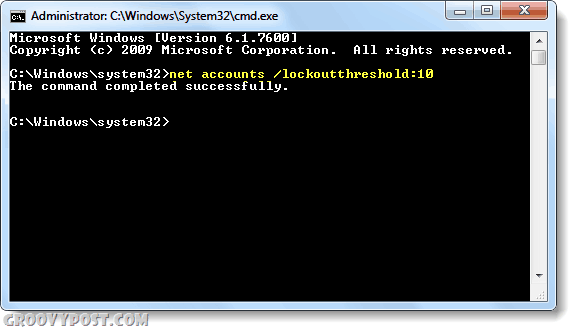 stabiliți pragul de blocare în Windows 7
