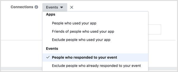 direcționați anunțurile Facebook către persoanele care au răspuns la eveniment