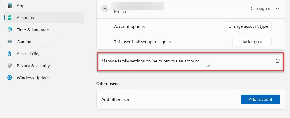 Configurați controlul parental pe Windows 11