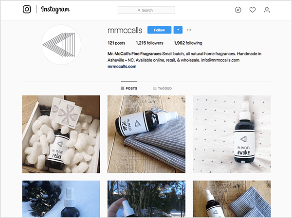 Tyler J. McCall avea un profil Instagram pentru un produs pe care obișnuia să-l vândă, Mr. McCall’s Fine Fragrances.