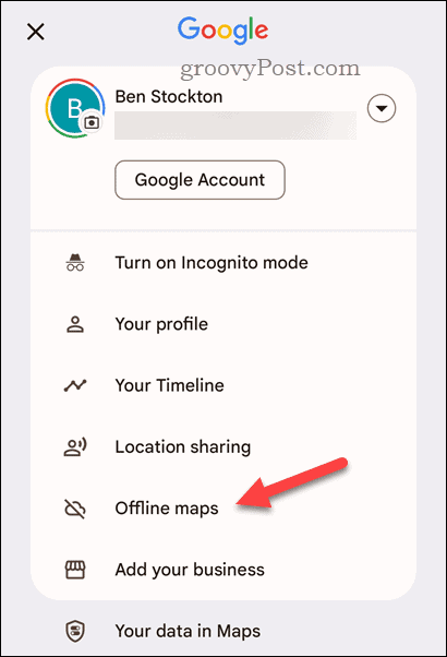 Deschideți meniul offline Google Maps