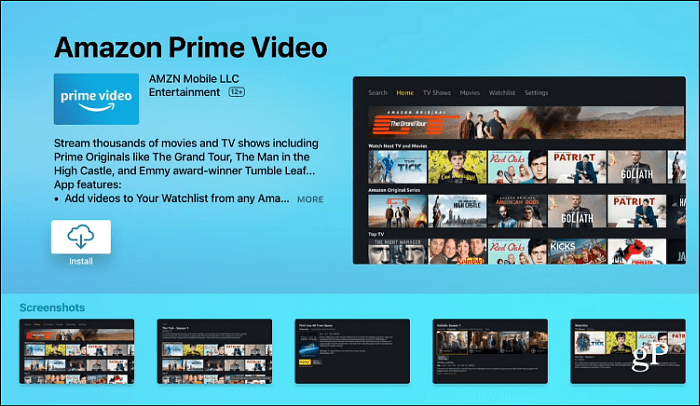 Instalați Amazon Prime Video Apple TV