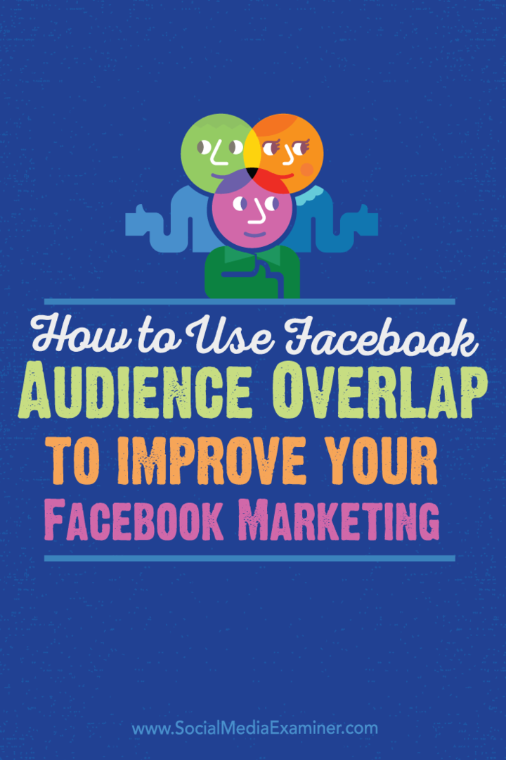 Cum să utilizați suprapunerea audienței Facebook pentru a vă îmbunătăți marketingul pe Facebook: examinator de rețele sociale