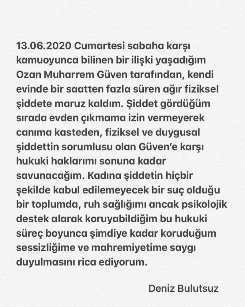 Ozan Güven, care a folosit violența împotriva Deniz Bulutsuz, va apărea în fața judecătorului