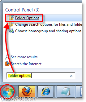 Captura de ecran Windows 7 - opțiuni de folder deschise