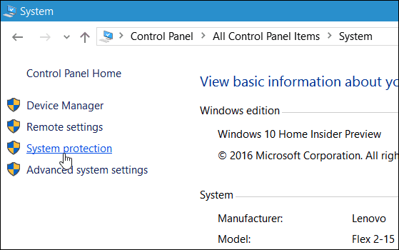 Windows 10 sistem