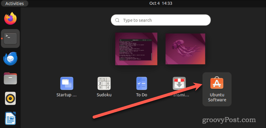 Faceți clic pe Ubuntu Software