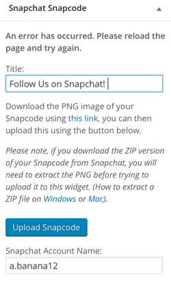 plugin widget snapchat snapcode