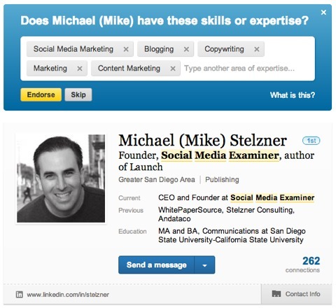 Michael Stelzner a aprobat aptitudinile LinkedIn