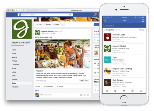 Facebook lansează noi funcții care permit postarea și aplicarea de locuri de muncă direct pe Facebook.