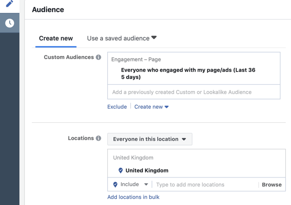 Cum să vizați clienții potențiali calzi cu anunțurile Facebook Messenger, pasul 6, publicul care s-a angajat cu pagina