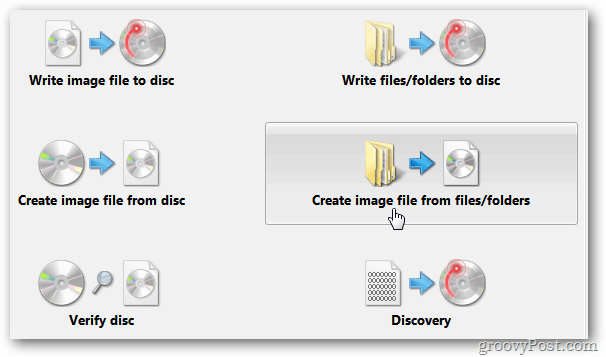 Creați fișier imagine din fișiere folder