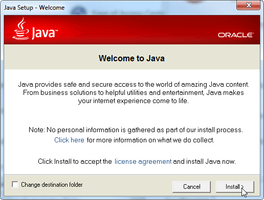 instalați Java