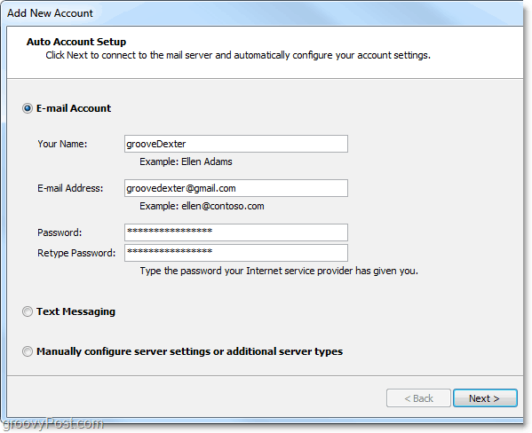 introduceți datele de autentificare ale contului dvs. gmail