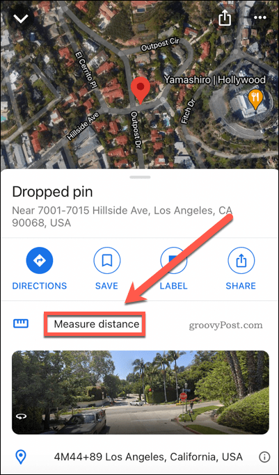 Butonul Google Maps măsoară distanța pe mobil