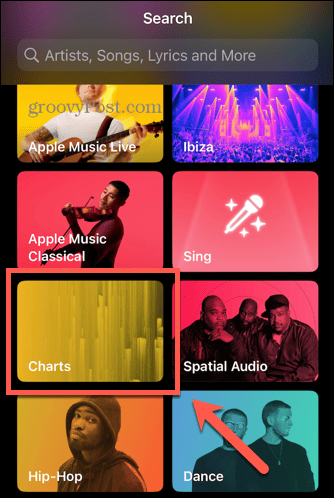 categoria topurilor muzicale Apple